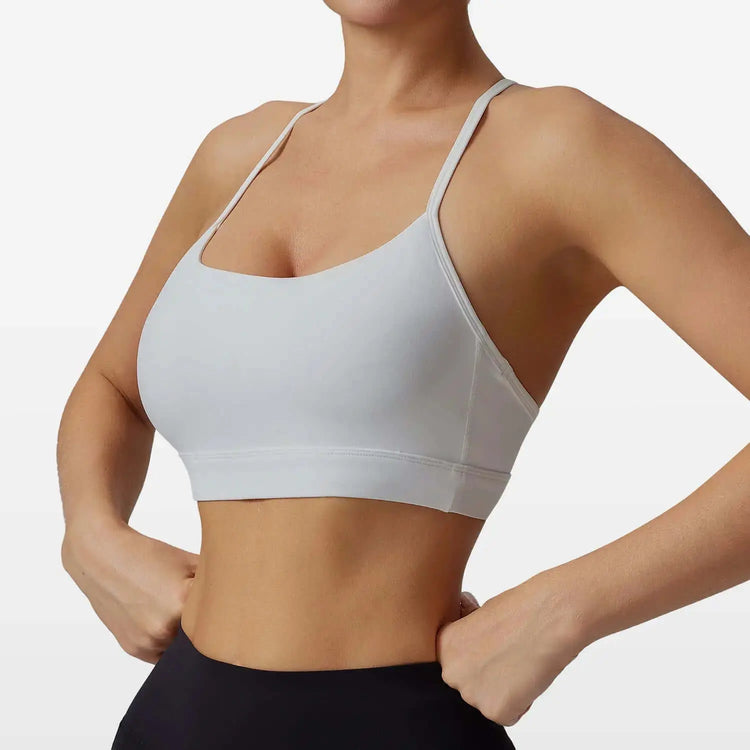 LUXEHAEVEN Womens Solid-Colored Versatile Thin-Strap Shock-Absorbing Quick-Drying Yoga Tank Top LuxeHaeven