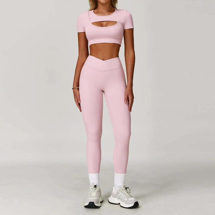 LUXEHAEVEN Color-block Yoga Set With A Beautiful Back LuxeHaeven