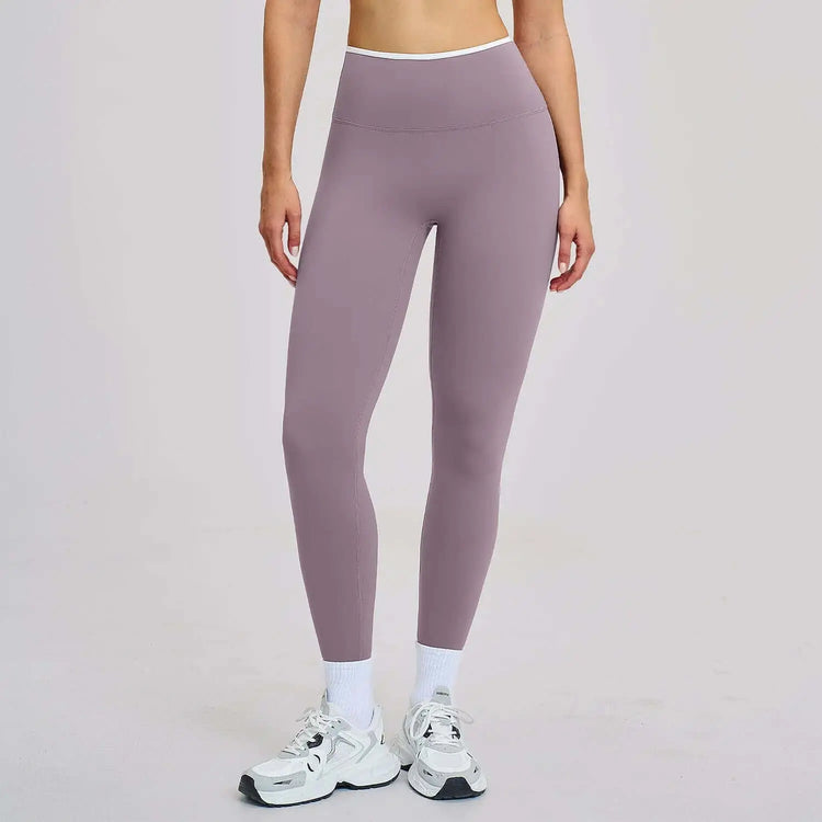 LUXEHAEVEN Nude-Feel Yoga Pants High-Waist Contrasting Color Quick-Dry Trousers LuxeHaeven