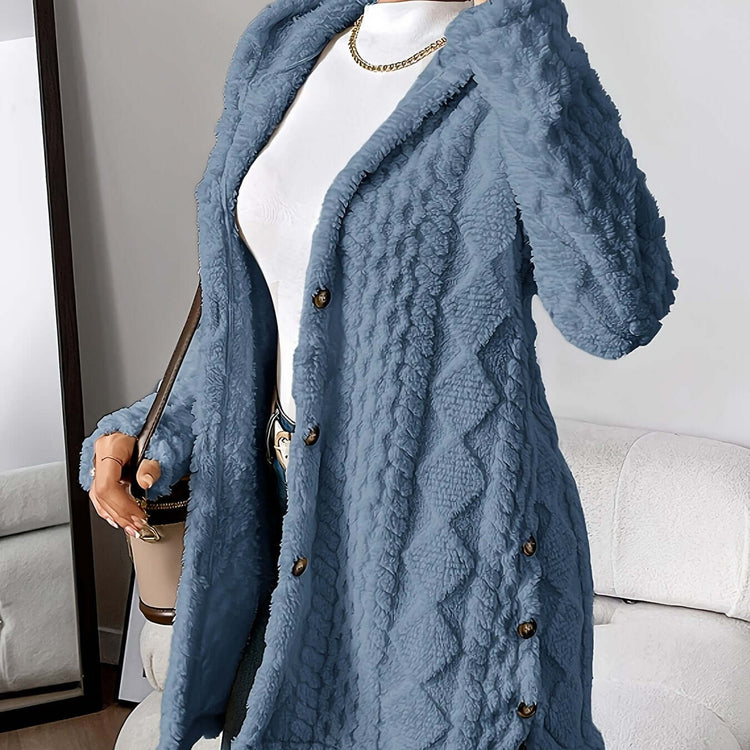 LUXEHAEVEN Warm Hooded Cardigan Coat
