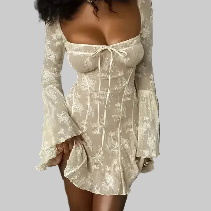ELegant Embroidery Party Patchwork Dress Women Clothing 2023 Vestido Fashion Night Club Women Long Sleeve Dresses Sexy Mini 2484