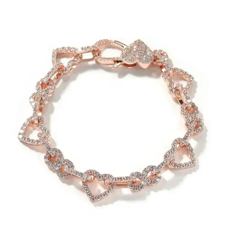 LUXEHAEVEN: UWIN Heart Shaped Womens 18K Gold Jewelry