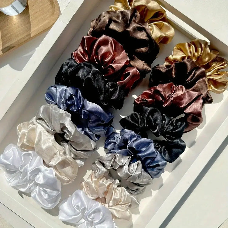 LUXEHAEVEN 16 Piece Satin Headband Set