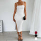 LUXEHAEVEN Strapless Sheath Dress With Open Back And Side Slit LuxeHaeven