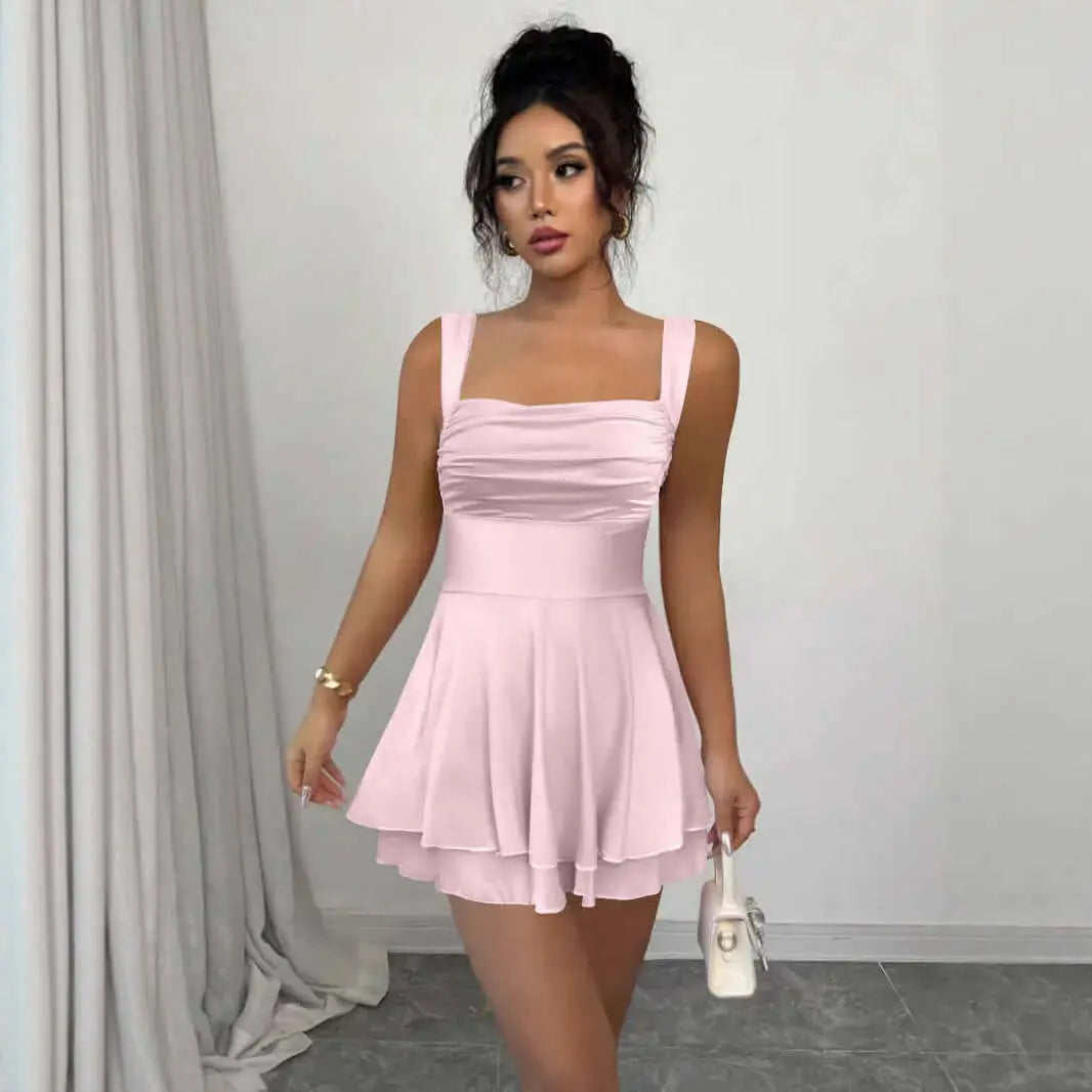 LUXEHAEVEN Fashionable Casual Sleeveless Strap Womens Dress