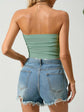 Y2K-Inspired Solid Ruched Crop Tube Top - Strapless, Stretch-Fit Design Perfect for Summer Casuals - Women&