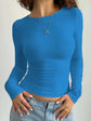 LUXEHAEVEN Women’s Fitted Long-Sleeve T-Shirt - Casual Style