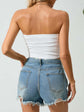 Y2K-Inspired Solid Ruched Crop Tube Top - Strapless, Stretch-Fit Design Perfect for Summer Casuals - Women&