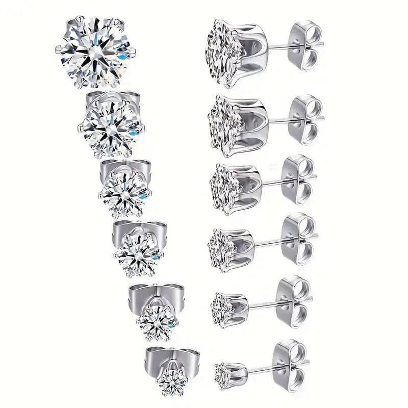 LUXEHAEVEN Sparkling Titanium Steel Earrings