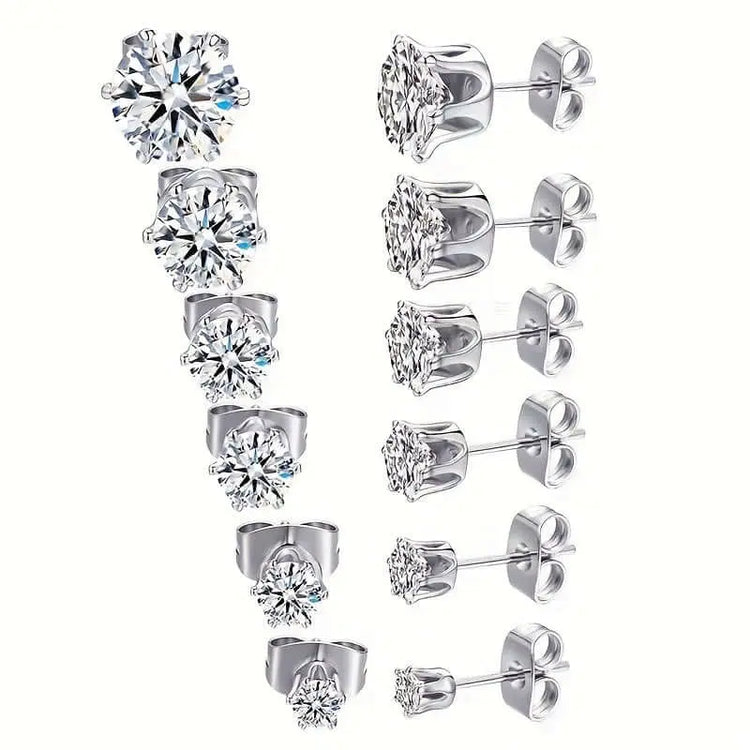 LUXEHAEVEN Sparkling Titanium Steel Earrings