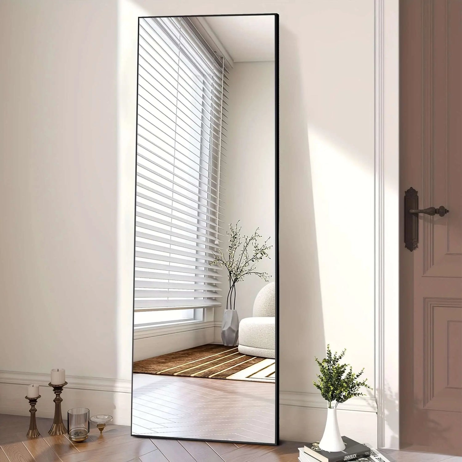LUXEHAEVEN Full Length Arched/Rect Mirror with Stand