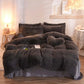 LUXEHAEVEN Luxury Thick Fleece Duvet Cover Queen King Winter Warm Bed Quilt Cover Pillowcase Fluffy Plush Shaggy Bedclothes Bedding Set Winter Body Keep Warm LuxeHaeven