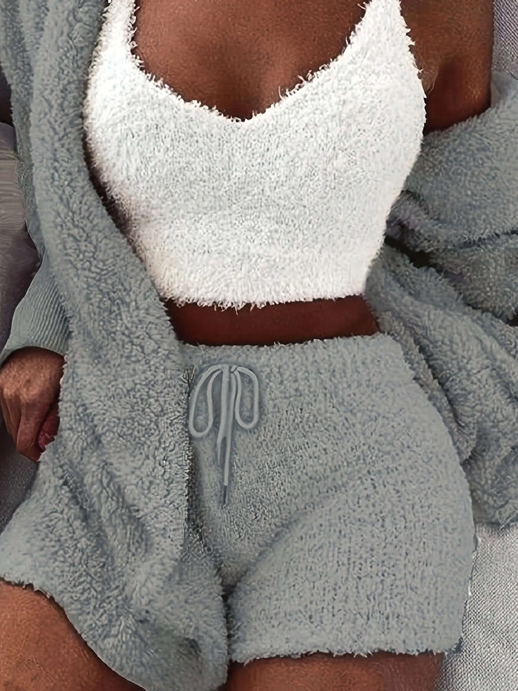 LUXEHAEVEN Warm Fuzzy Pajama Set for Ultimate Comfort