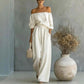 LUXEHAEVEN Casual Two-Piece Womens Outfit Off-Shoulder Top And Wide-Leg Pants Set LuxeHaeven