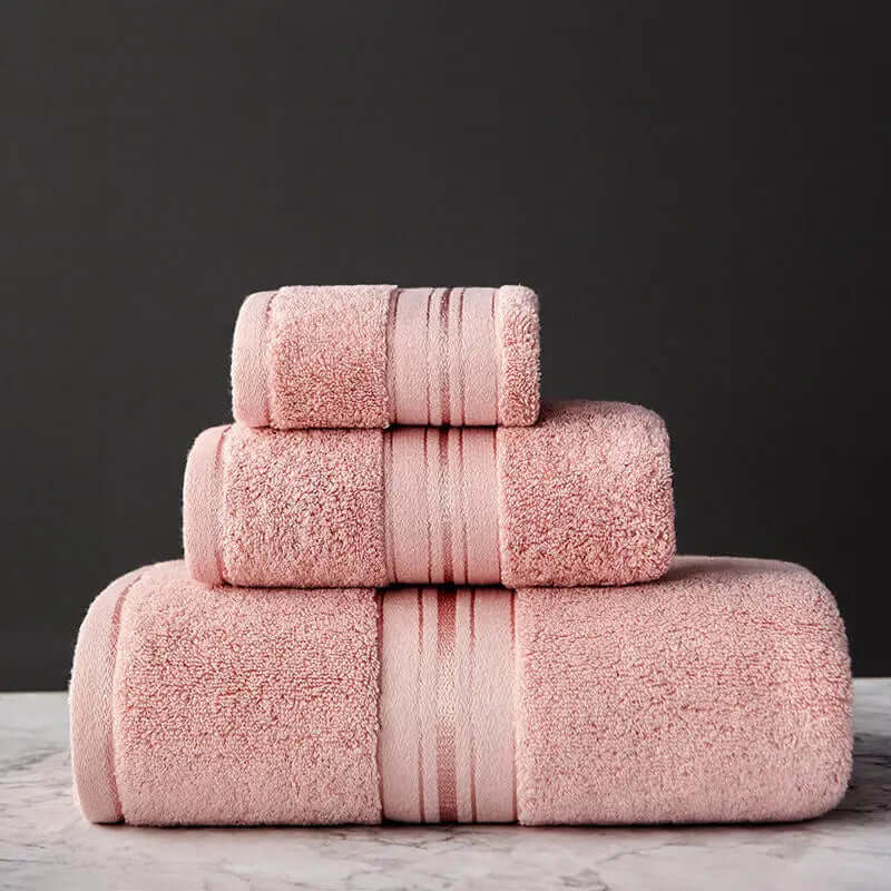 LUXEHAEVEN Pure Color Thick Cotton Bath Towel Set Towel Set Increased Pure Cotton Beach Towel Beauty Salon Bath Towel LuxeHaeven