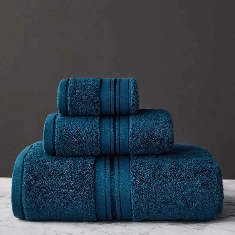 LUXEHAEVEN Pure Color Thick Cotton Bath Towel Set Towel Set Increased Pure Cotton Beach Towel Beauty Salon Bath Towel LuxeHaeven