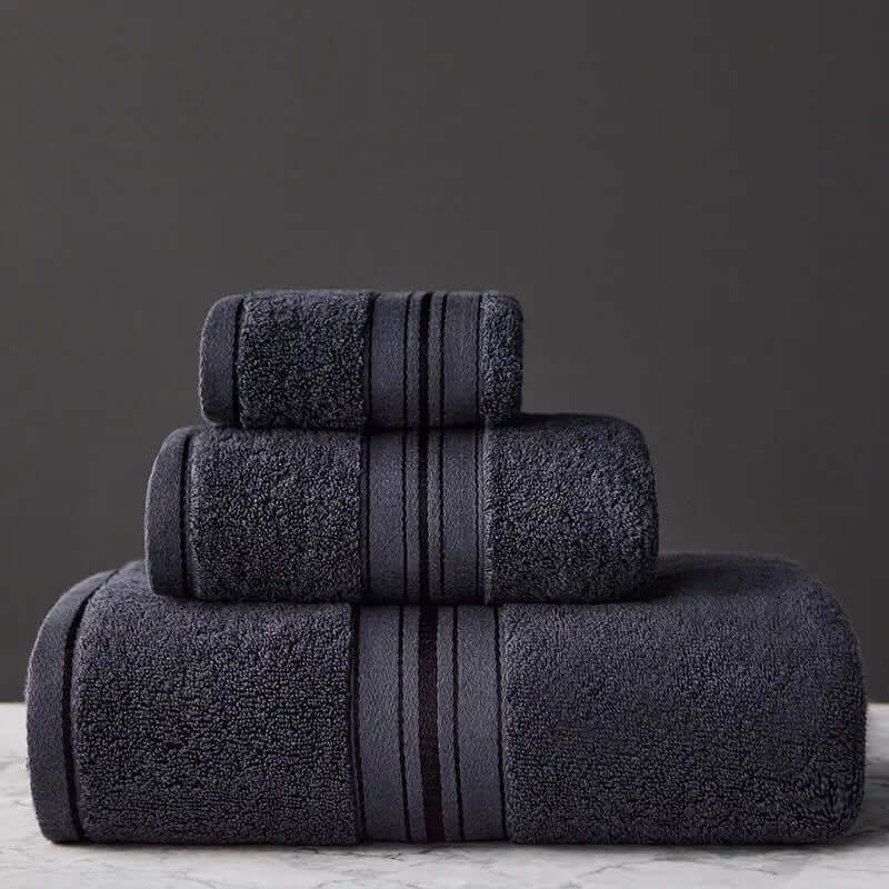 LUXEHAEVEN Pure Color Thick Cotton Bath Towel Set Towel Set Increased Pure Cotton Beach Towel Beauty Salon Bath Towel LuxeHaeven