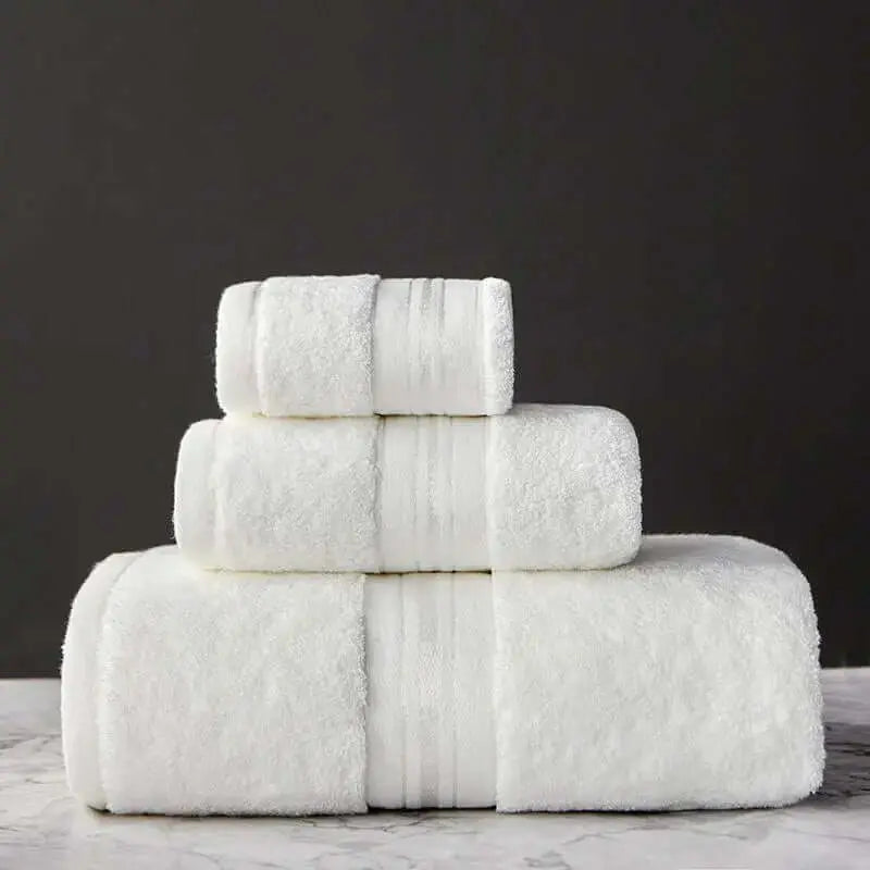 LUXEHAEVEN Pure Color Thick Cotton Bath Towel Set Towel Set Increased Pure Cotton Beach Towel Beauty Salon Bath Towel LuxeHaeven