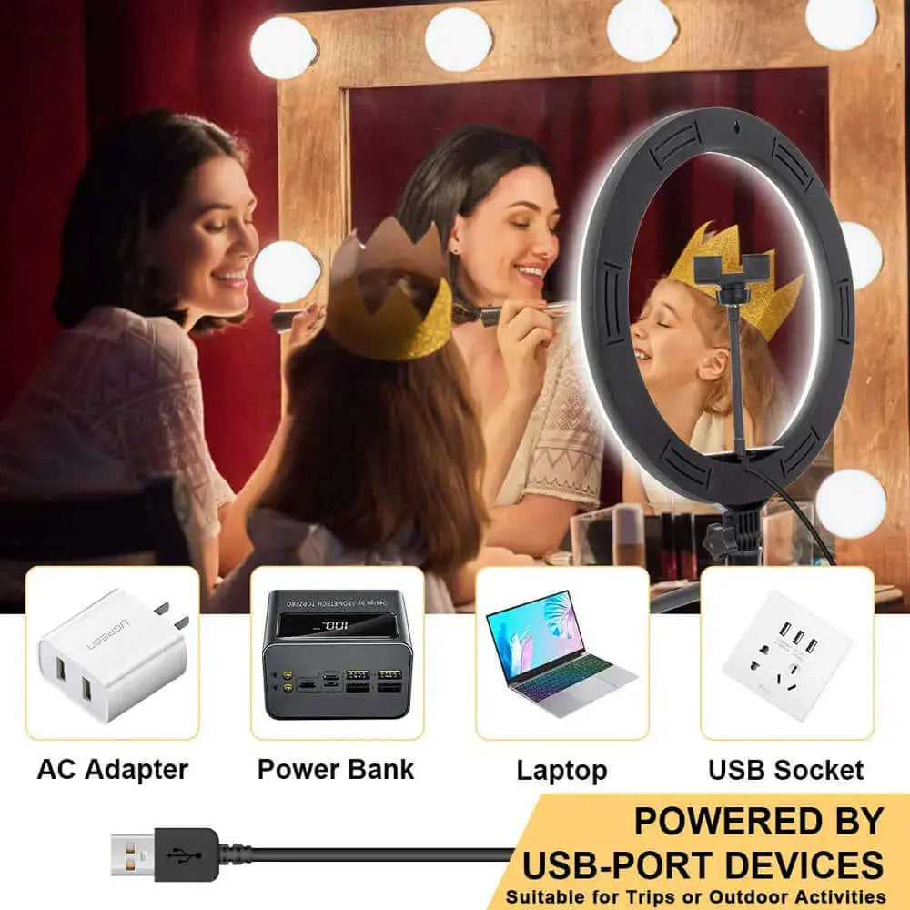 LUXEHAEVEN Compatible with Apple, Video Light, Dimmable Light, Selfie Led Ring Light, Usb Ring Light, With Tripod Frame Light LuxeHaeven