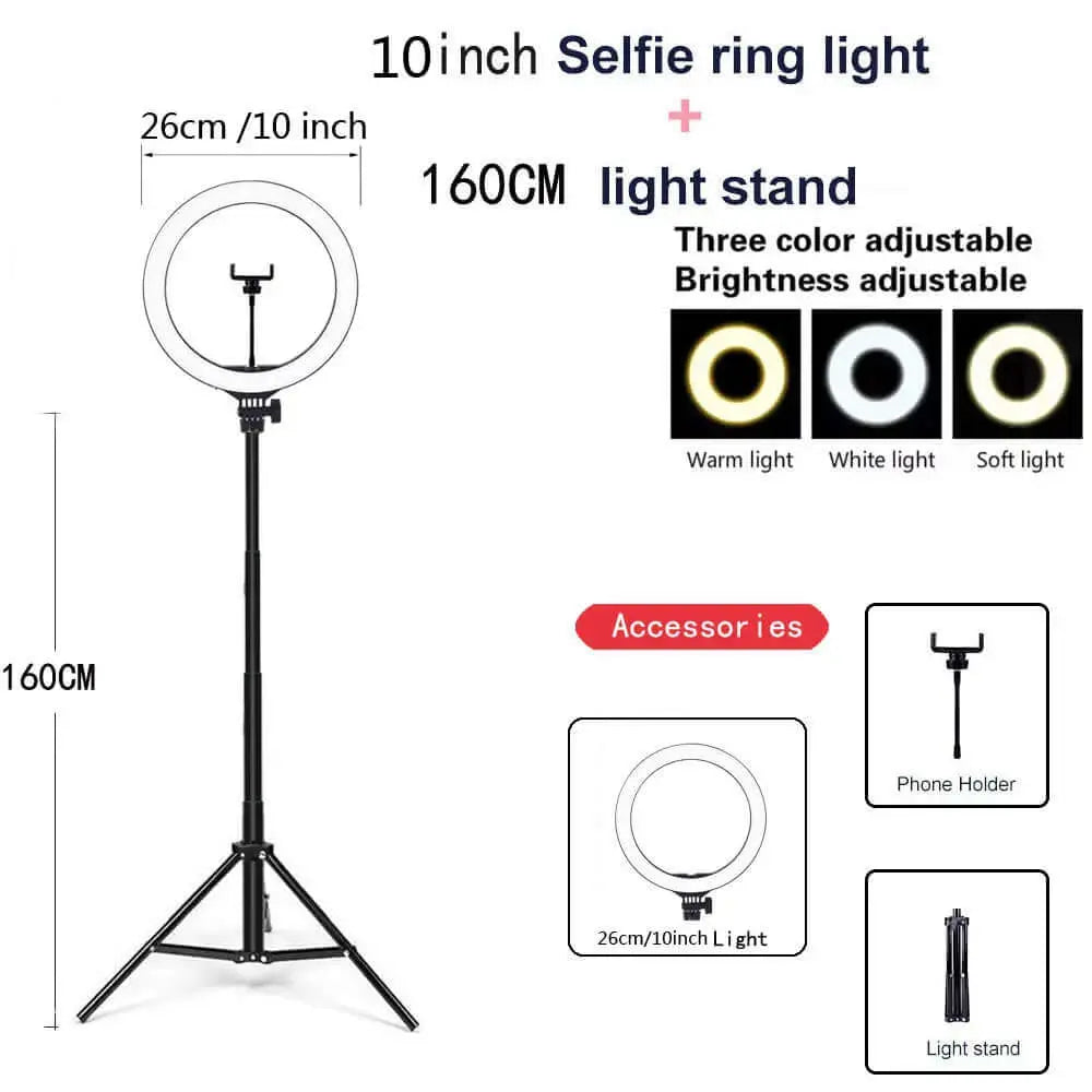 LUXEHAEVEN Compatible with Apple, Video Light, Dimmable Light, Selfie Led Ring Light, Usb Ring Light, With Tripod Frame Light LuxeHaeven