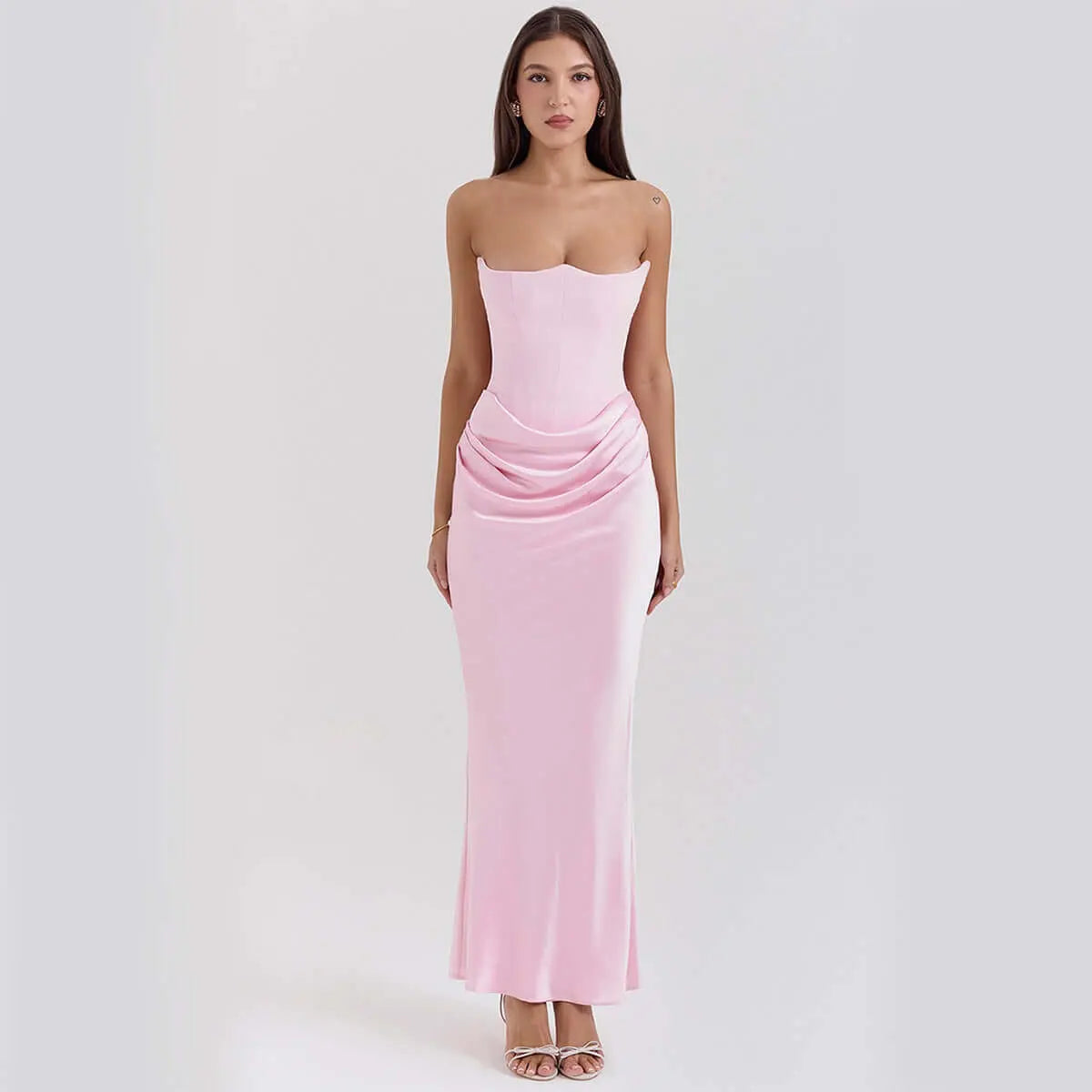 LUXEHAEVEN Slim Tube Top Long Dress Sexy Fashion Bandeau Backless Party Evening Dresses For Women Clothing LuxeHaeven