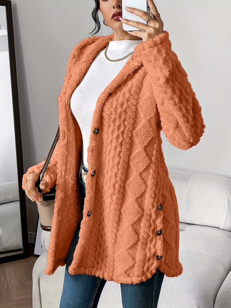 LUXEHAEVEN Warm Hooded Cardigan Coat