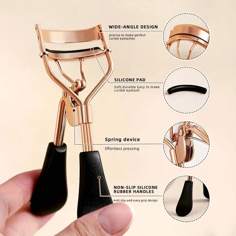 LUXEHAEVEN Eyelash Curler & 15 Pads - Perfect Curling Tool