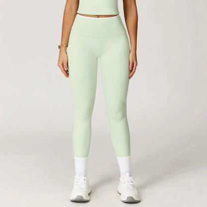 LUXEHAEVEN Nude-Feel Yoga Pants High-Waist Contrasting Color Quick-Dry Trousers LuxeHaeven