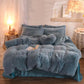 LUXEHAEVEN Luxury Thick Fleece Duvet Cover Queen King Winter Warm Bed Quilt Cover Pillowcase Fluffy Plush Shaggy Bedclothes Bedding Set Winter Body Keep Warm LuxeHaeven