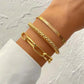 LUXEHAEVEN Multi-Layer Chain Bracelet Set