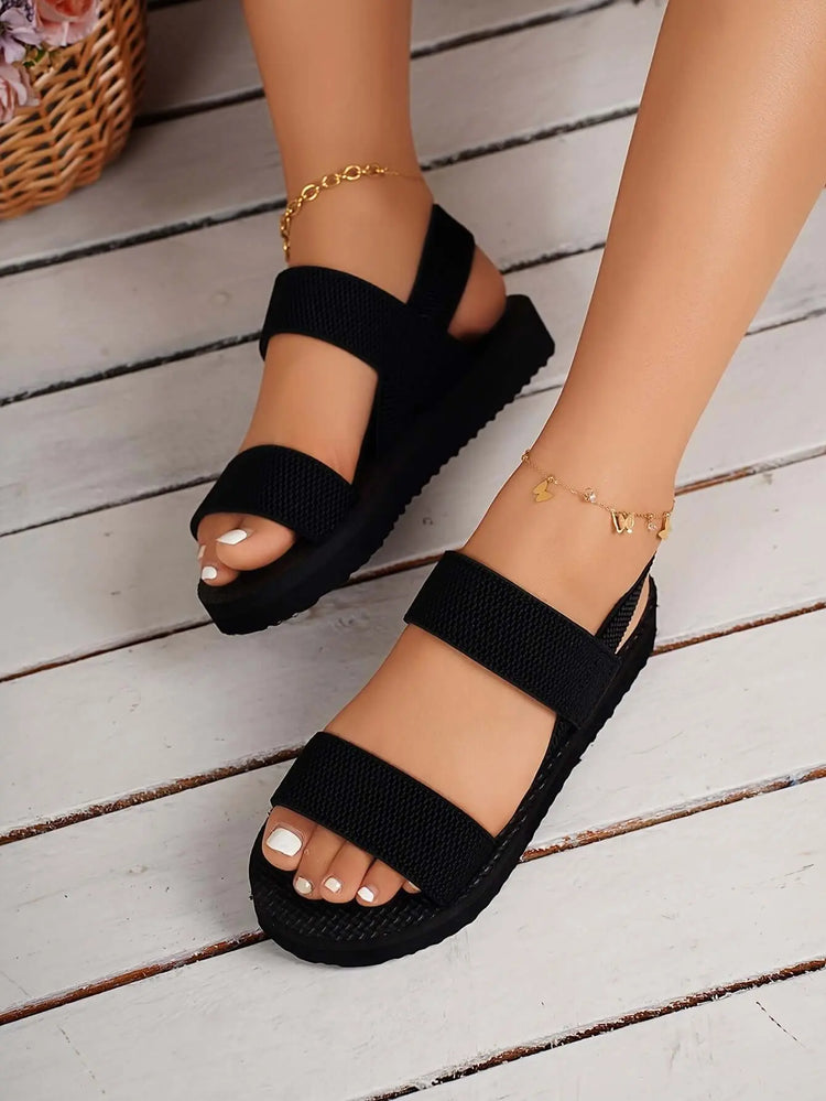 Casual Lightweight Solid Color Sandals - Women&
