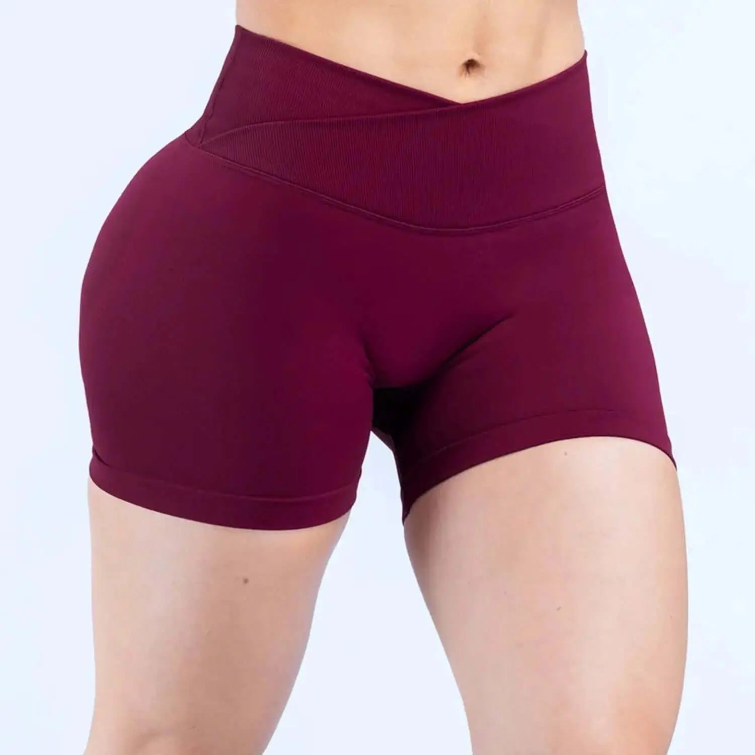 LUXEHAEVEN Seamless Knitted Womens Yoga Fitness Sports Three-Quarter Shorts LuxeHaeven