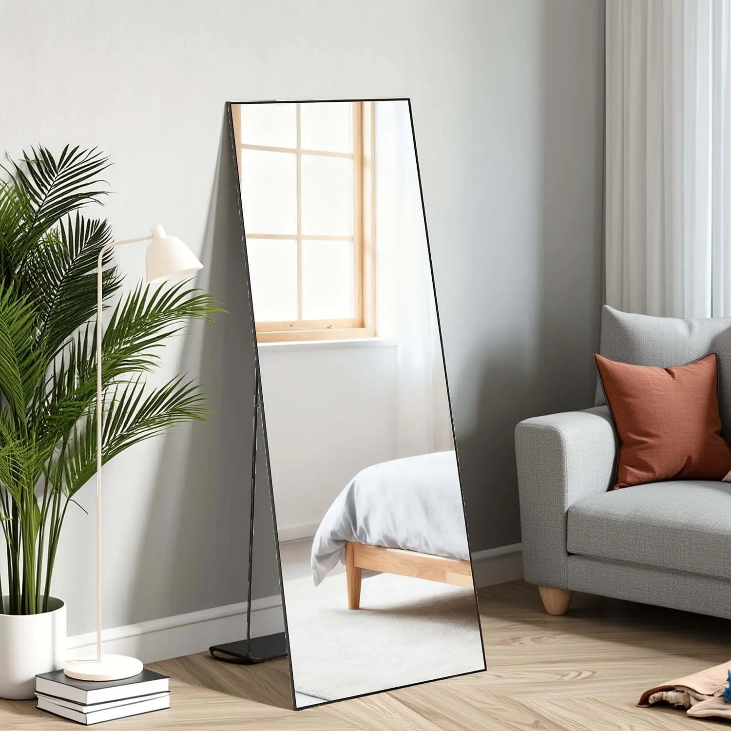 LUXEHAEVEN Full Length Arched/Rect Mirror with Stand