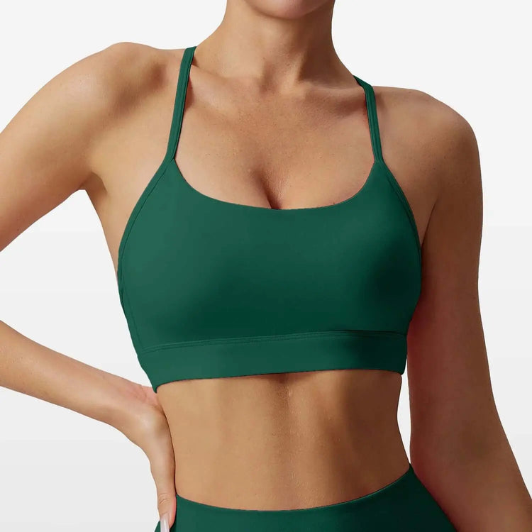 LUXEHAEVEN Womens Solid-Colored Versatile Thin-Strap Shock-Absorbing Quick-Drying Yoga Tank Top LuxeHaeven