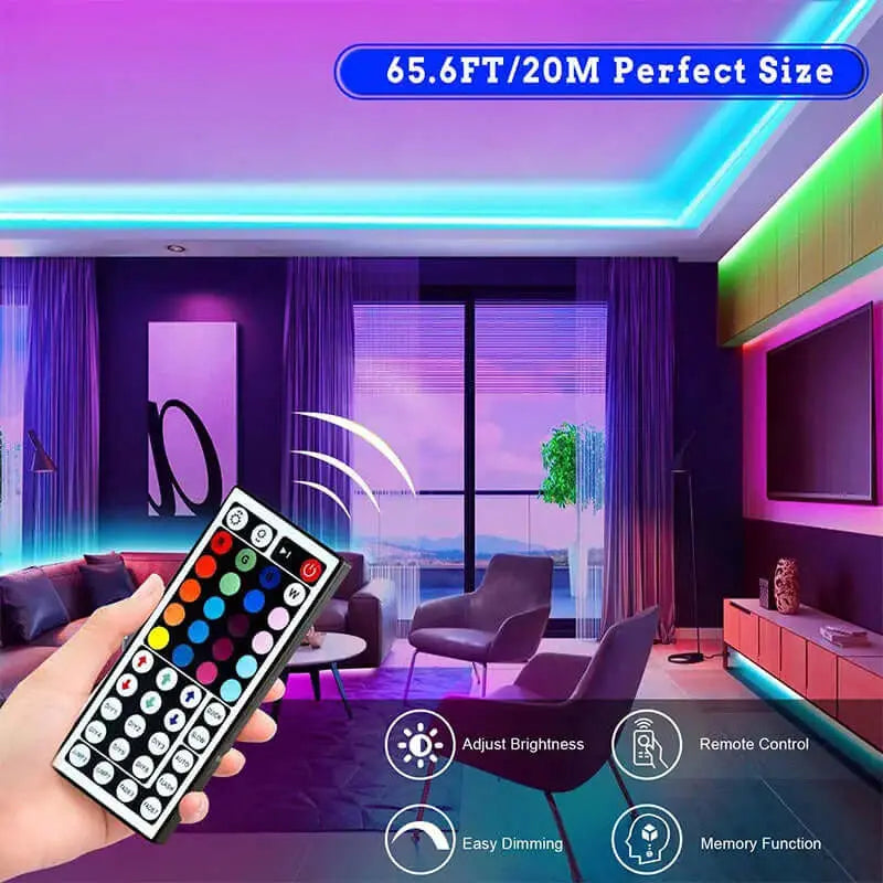 LUXEHAEVEN LED Strip Lights Lamp 5050 RGB Flexible Tape Diode 5M Controller Room Decor TV Computer BackLight LuxeHaeven