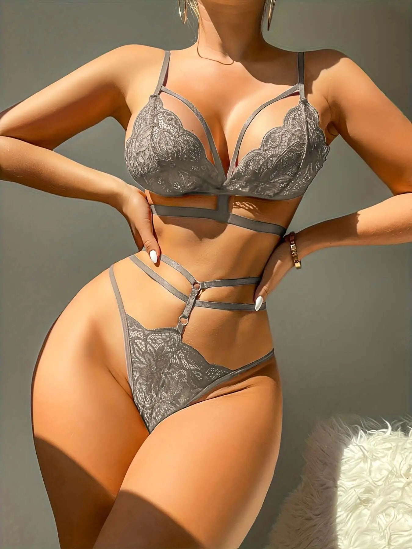 LUXEHAEVEN Lace Transparent Women’s Sexy Lingerie Set