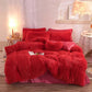 LUXEHAEVEN Luxury Thick Fleece Duvet Cover Queen King Winter Warm Bed Quilt Cover Pillowcase Fluffy Plush Shaggy Bedclothes Bedding Set Winter Body Keep Warm LuxeHaeven