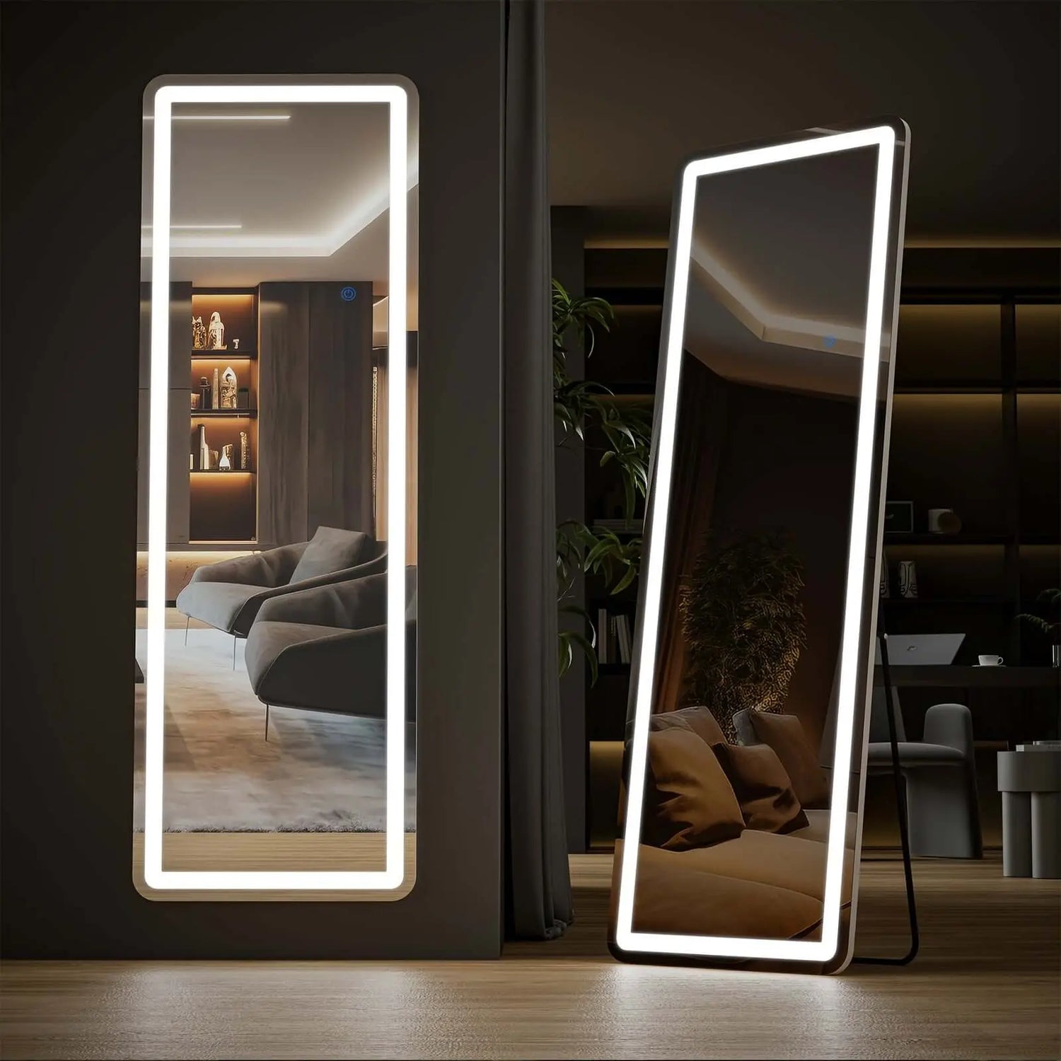 LUXEHAEVEN Full Length Arched/Rect Mirror with Stand