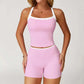 LUXEHAEVEN Nude-Feel Yoga Set Contrasting Colors, Crossed Back Design, Tight-Fitting Yoga Wear LuxeHaeven