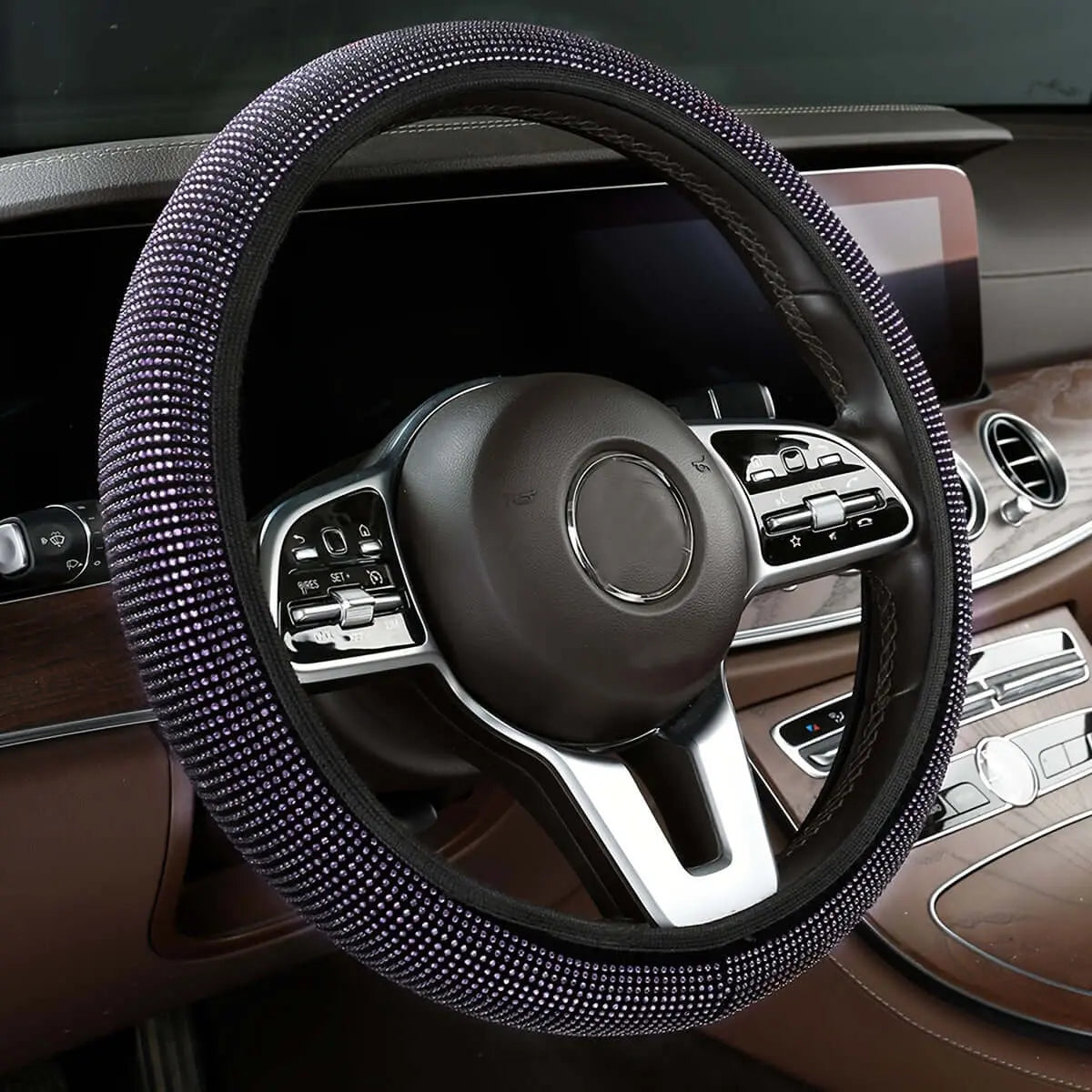 LUXEHAEVEN Luxury Bling Steering Wheel Cover - Stretch Fit