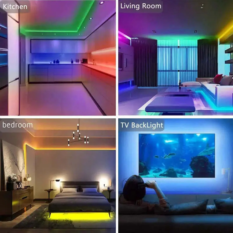 LUXEHAEVEN LED Strip Lights Lamp 5050 RGB Flexible Tape Diode 5M Controller Room Decor TV Computer BackLight LuxeHaeven