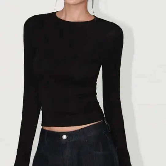 LUXEHAEVEN Slimming Figure-hugging Solid-color Base Top For Women LuxeHaeven