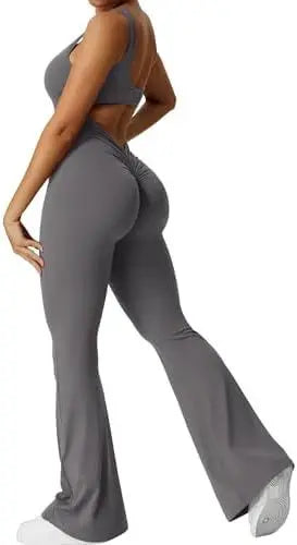 LUXEHAEVEN Women Sleeveless Flare Jumpsuits Fitness Yoga Long Pants LuxeHaeven