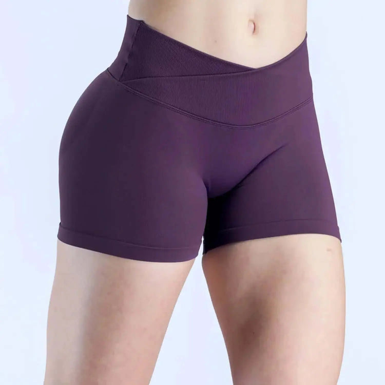 LUXEHAEVEN Seamless Knitted Womens Yoga Fitness Sports Three-Quarter Shorts LuxeHaeven