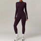 LUXEHAEVEN Warm Zipper Long-sleeved Jumpsuit Yoga Fitness Sports Pants Breathable Bodysuit Women&