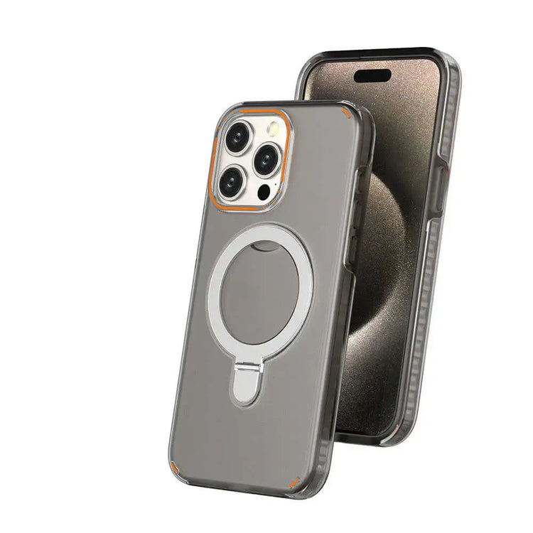 LUXEHAEVEN Colorful Magnetic Bracket Phone Case With Holder Stand Cover For Magesafe Magnetic Transparent Wireless Charge Case For Phone LuxeHaeven