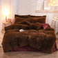 LUXEHAEVEN Luxury Thick Fleece Duvet Cover Queen King Winter Warm Bed Quilt Cover Pillowcase Fluffy Plush Shaggy Bedclothes Bedding Set Winter Body Keep Warm LuxeHaeven