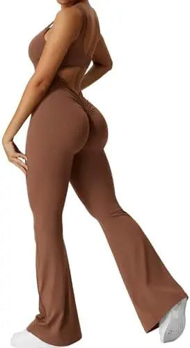 LUXEHAEVEN Women Sleeveless Flare Jumpsuits Fitness Yoga Long Pants LuxeHaeven