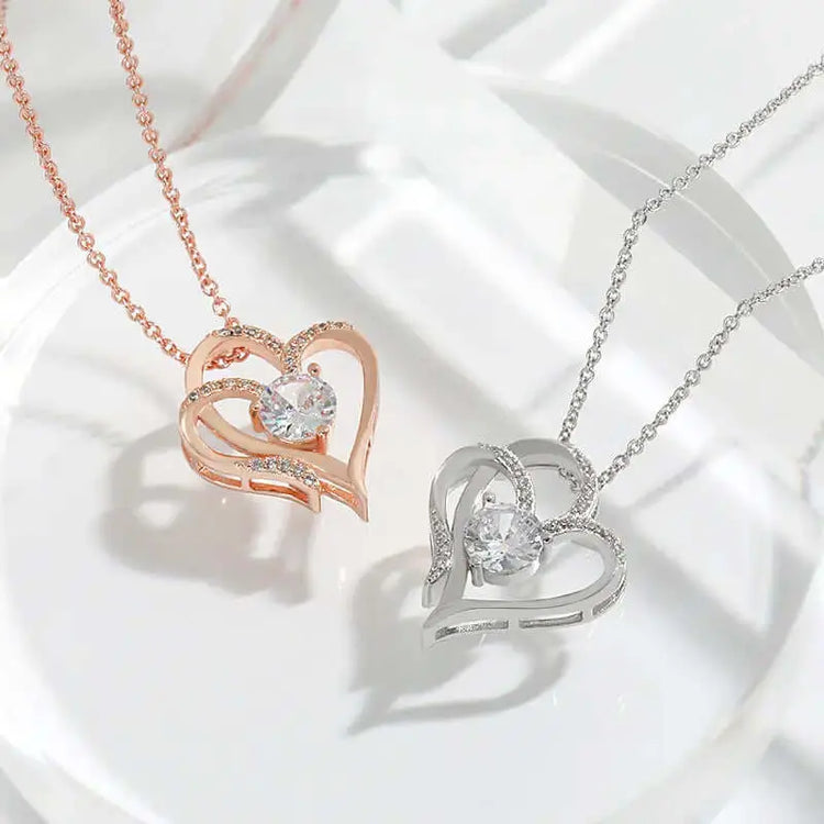 LUXEHAEVEN Necklace With Rhinestones Ins Personalized Heart-shaped Necklace Clavicle Chain Jewelry For Women LuxeHaeven