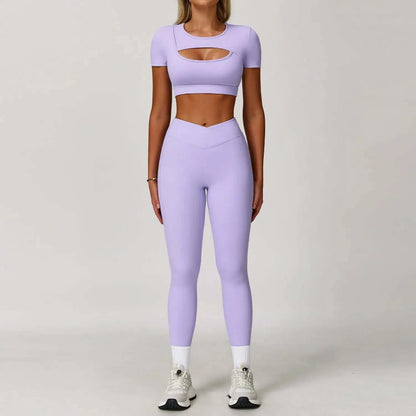 LUXEHAEVEN Color-block Yoga Set With A Beautiful Back LuxeHaeven
